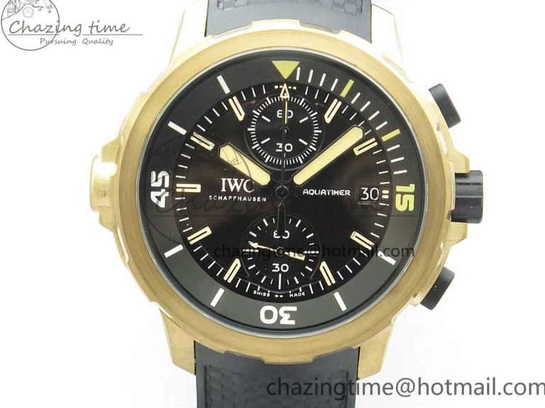 MIROTIME 0125 Aquatimer Chrono IW379503 Bronzo Case V6F 1:1 Best Edition Black Dial on Rubber Strap A Popular 7103